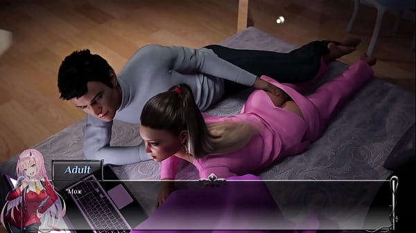 Il ragazzo ha insegnato alla ragazza a masturbarsi. Gioco 3d