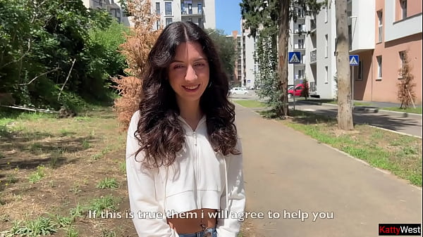 Hottie Katty West asks Random Guy to Cum on Her Face for a Public Cumwalk