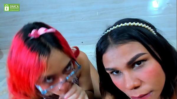 two girls entertain themselves with this boy'_s cock - POV BLOWJOBS