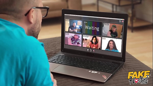 Fake Hostel - College student shamed when classmates catch him masturbating on an online class - but he then gets lucky and creampies his super hot best friend teen